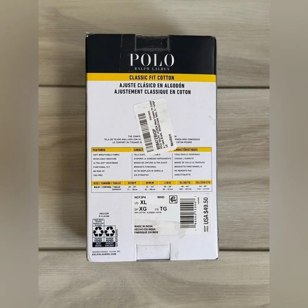Polo by Ralph Lauren 4 pack Briefs White XL NWT IN BOX